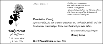 Anzeige von Erika Ernst von OM-Medien
