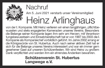 Anzeige von Heinz Arlinghaus von OM-Medien