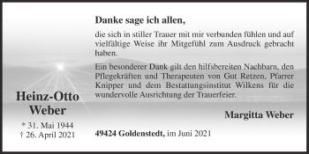 Anzeige von Heinz-Otto Weber von OM-Medien