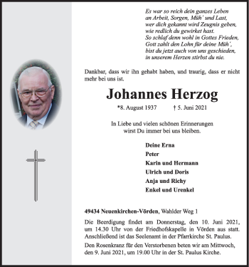 Anzeige von Johannes Herzog von OM-Medien