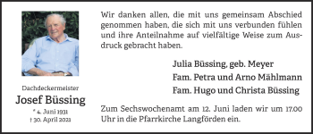 Anzeige von Josef Büssing von OM-Medien