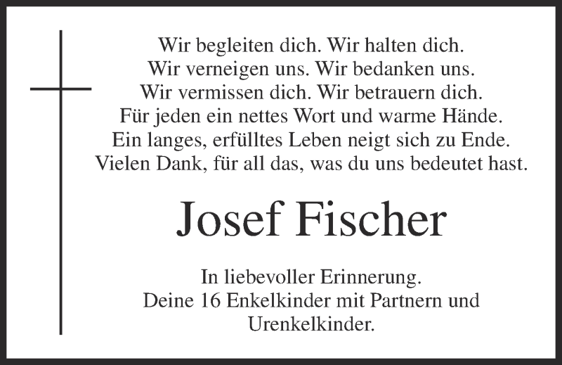  Traueranzeige für Josef Fischer vom 17.06.2021 aus OM-Medien