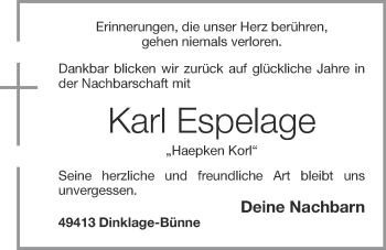 Anzeige von Karl Espelage von OM-Medien