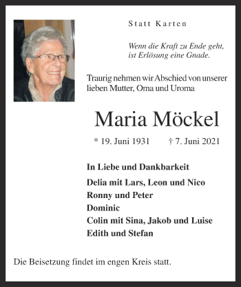 Anzeige von Maria Möckel von OM-Medien