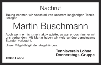 Anzeige von Martin Buschmann von OM-Medien