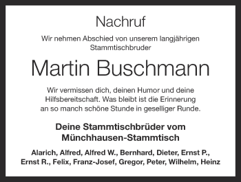 Anzeige von Martin Buschmann von OM-Medien