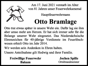 Anzeige von Otto Bramlage von OM-Medien