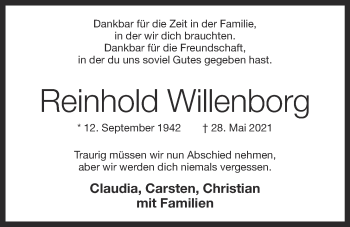 Anzeige von Reinhold Willenborg von OM-Medien