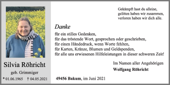 Anzeige von Silvia Röhricht von OM-Medien