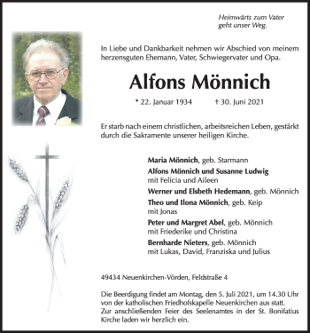 Anzeige von Alfons Mönnich von OM-Medien