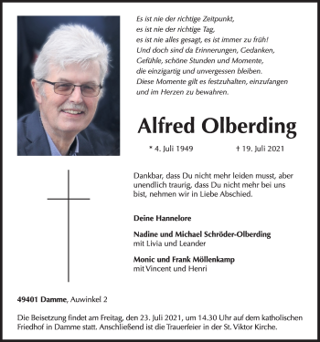 Anzeige von Alfred Olberding von OM-Medien