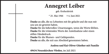 Anzeige von Annegret Leiber von OM-Medien