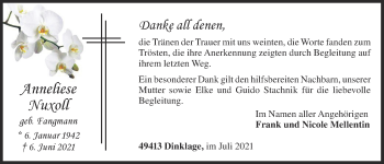 Anzeige von Anneliese Nuxoll von OM-Medien