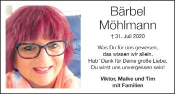 Anzeige von Bärbel Möhlmann von OM-Medien
