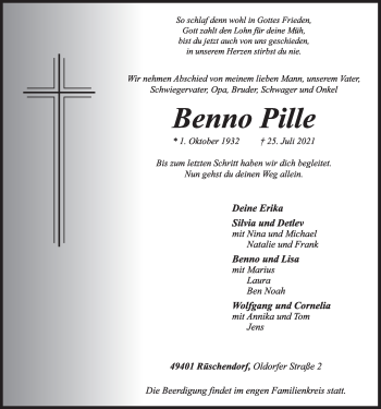 Anzeige von Benno Pille von OM-Medien