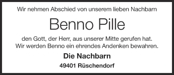 Anzeige von Benno Pille von OM-Medien