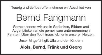 Anzeige von Bernd Fangmann von OM-Medien