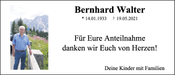 Anzeige von Bernd Walter von OM-Medien