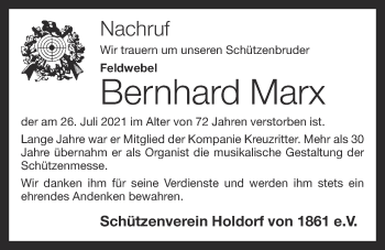 Anzeige von Bernhard Marx von OM-Medien