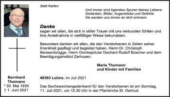 Anzeige von Bernhard Thomann von OM-Medien