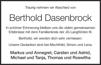 Anzeige von Berthold Dasenbrock von OM-Medien