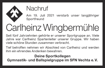 Anzeige von Carlheinz Wingbermühle von OM-Medien