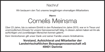 Anzeige von Cornelis Meinsma von OM-Medien