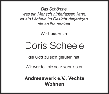 Anzeige von Doris Scheele von OM-Medien