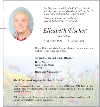 Anzeige von Elisabeth Fischer von OM-Medien