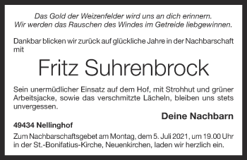 Anzeige von Fritz Suhrenbrock von OM-Medien