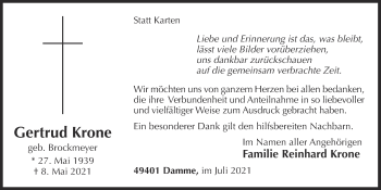 Anzeige von Gertrud Krone von OM-Medien