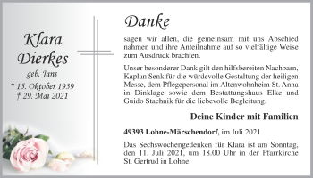 Anzeige von Klara Dierkes von OM-Medien