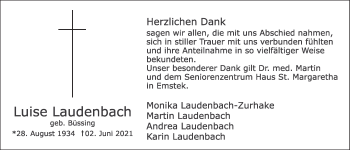 Anzeige von Luise Laudenbach von OM-Medien