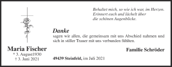 Anzeige von Maria Fischer von OM-Medien