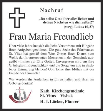 Anzeige von Maria Freundlieb von OM-Medien