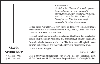 Anzeige von Maria Neumeister von OM-Medien