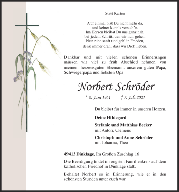 Anzeige von Norbert Schröder von OM-Medien