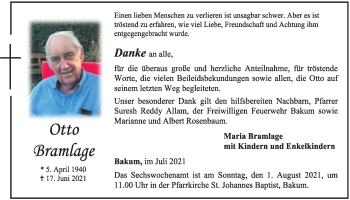 Anzeige von Otto Bramlage von OM-Medien