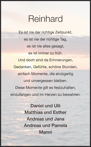 Anzeige von Reinhard Ostendorf von OM-Medien