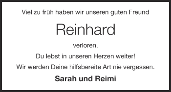 Anzeige von Reinhard Ostendorf von OM-Medien