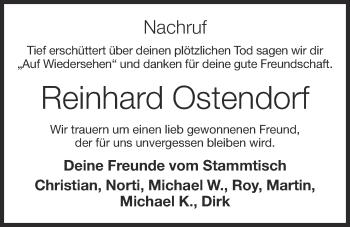 Anzeige von Reinhard Ostendorf von OM-Medien