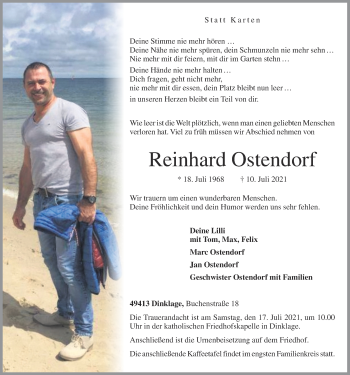 Anzeige von Reinhard Ostendorf von OM-Medien