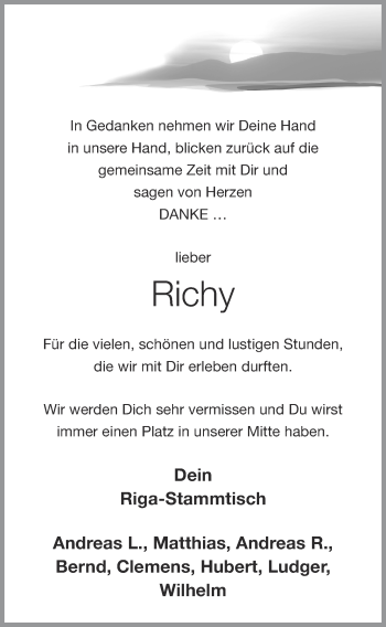 Anzeige von Reinhard Ostendorf von OM-Medien