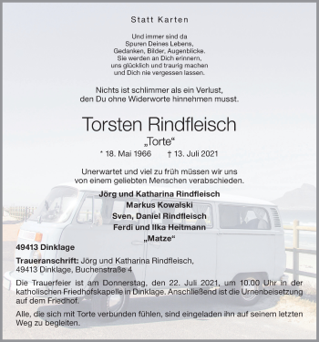 Anzeige von Torsten Rindfleisch von OM-Medien