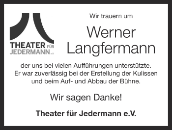 Anzeige von Werner Langfermann von OM-Medien