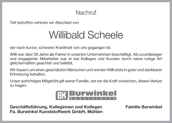 Anzeige von Willibald Scheele von OM-Medien