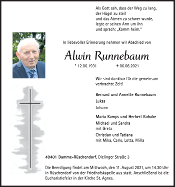 Anzeige von Alwin Runnebaum von OM-Medien