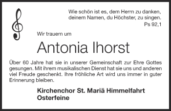Anzeige von Antonia Ihorst von OM-Medien