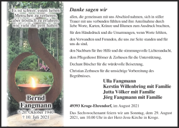 Anzeige von Bernd Fangmann von OM-Medien