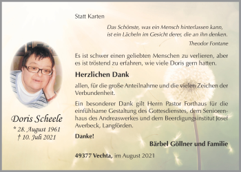 Anzeige von Doris Scheele von OM-Medien